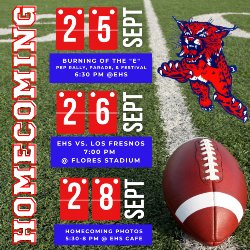 Homecoming Game is September 26th